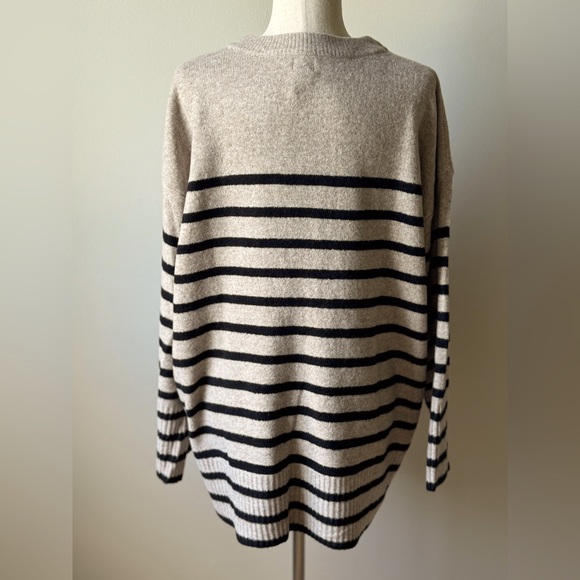 NWT | a new day | Crewneck Tunic Pullover Sweater | Cream (Tan) & Black | XXL - Picture 4 of 7